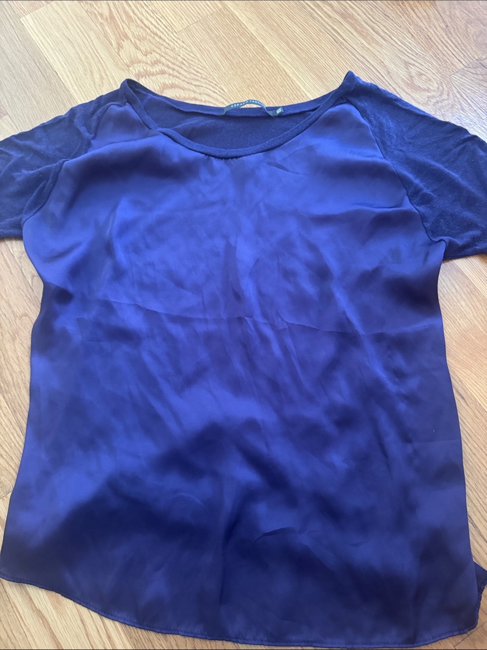 Women’s Short Sleeve Satin Blouse - Blue